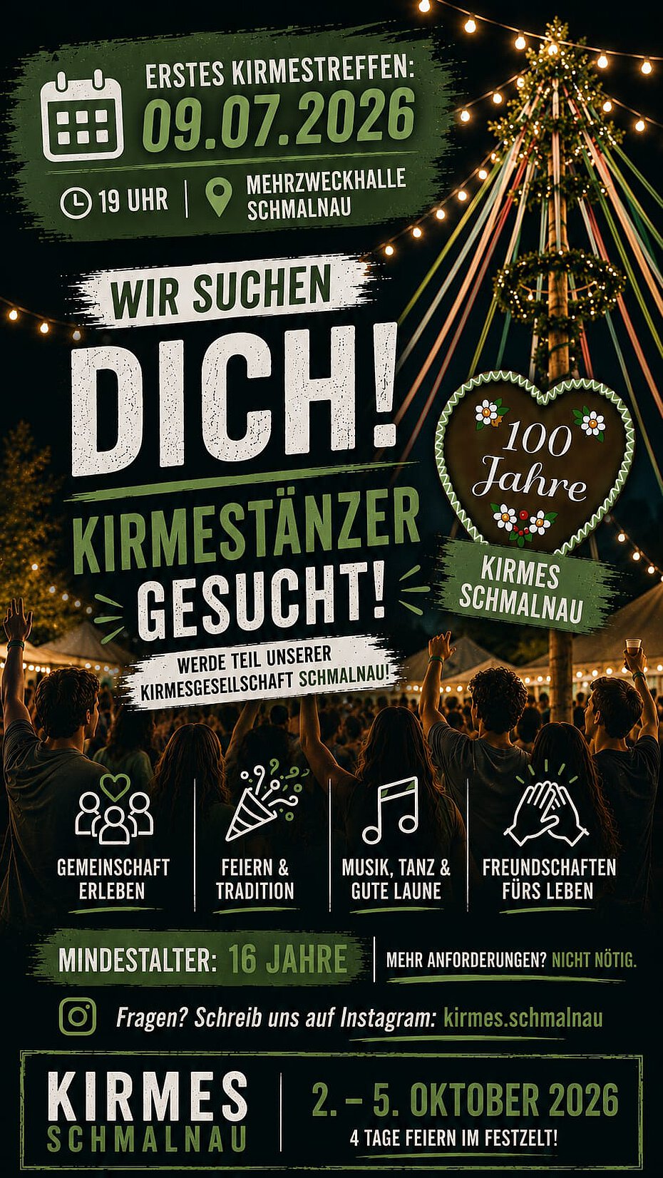 Einladung zum ersten Kirmestreffen  am 09.07.2026 um 19:00 Uhr an der MZH Schmalnau